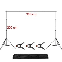 Zestaw do zawieszania tła MITOYA: statywy 200cm + belka segmentowa 300cm 