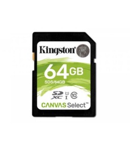 Kingston Canvas Select | Flash memory card | 64 GB | SDXC UHS-I Memory Card | Speed Class Video Class V10 / UHS-I U1 / Class10