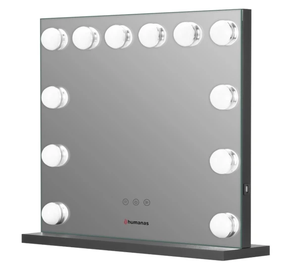 Lustro do makijażu Humanas HS-HM02 z oświetleniem LED - czarne