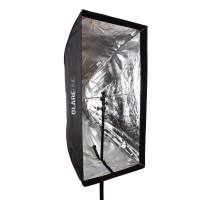 Softbox prostokątny GlareOne parasolkowy 80 x 120 cm z dyfuzorem do lamp reporterskich