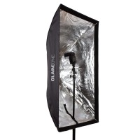 Softbox prostokątny GlareOne parasolkowy 80 x 120 cm z dyfuzorem do lamp reporterskich