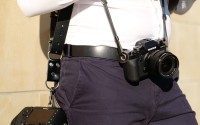 Szelki skórzane Reporter Corio 35 (czarne) na dwa aparaty