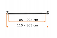 Poprzeczka teleskopowa FreePower 295cm 3 sekcje