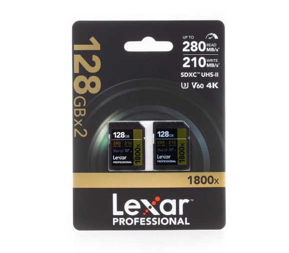 Karta pamięci LEXAR Pro 1800x SDXC U3 (V60) UHS-II R280/W210 128GB - 2pack