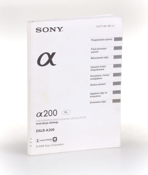 Instrukcja obsługi Sony A200, 169 strony - powystawowa
