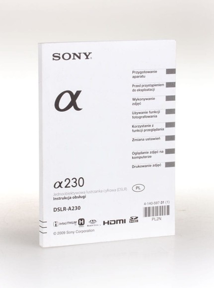 Instrukcja obsługi Sony A230, 166 stron - powystawowa