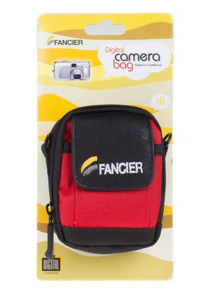 Pokrowiec Fancier WB-10224 czerwono-czarny na małe kompakty wym. wew. 9,5x7,5x4 cm