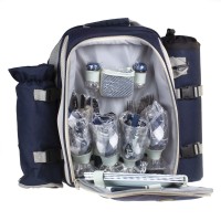 Plecak piknikowy Hama zestaw dla 4 osób, koc, pokrowiec na wino