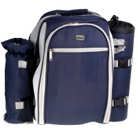 Plecak piknikowy Hama zestaw dla 4 osób, koc, pokrowiec na wino