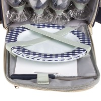 Plecak piknikowy Hama zestaw dla 4 osób, koc, pokrowiec na wino