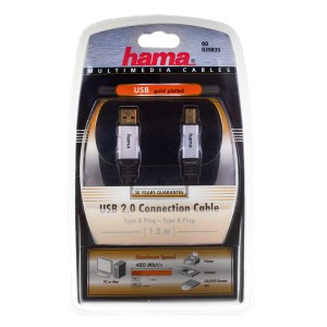 Kabel Hama USB 2.0 USB A – USB B 1,8 m