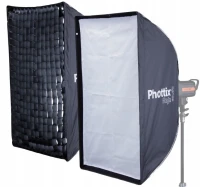 Softbox Phottix Raja 60x90cm bowens składany jak parasol + dyfuzor + grid + pokrowiec z paskiem na ramię 