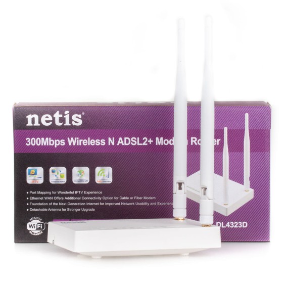Netis DL4323D – Nowoczesny Router 300Mbps, bezprzewodowy (Wireless N) ADSL2+ Modem Router |236429|