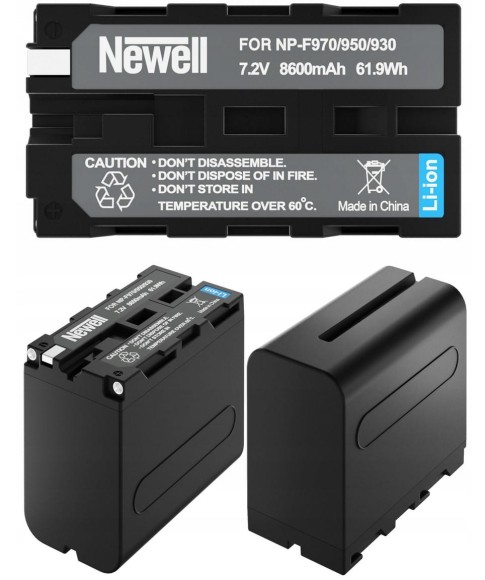 Akumulator Newell NP-F970 960 8600mAh chip Sony do kamer, oświetlenia