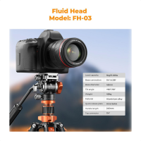 Statyw fotograficzny video K&F Concept K234A7 z głowicą olejową FH-03