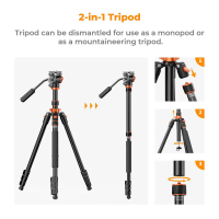 Statyw fotograficzny video K&F Concept K234A7 z głowicą olejową FH-03