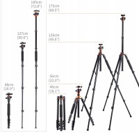 Statyw Monopod K&F Aluminium/Magnez 175/185cm / KF09.089