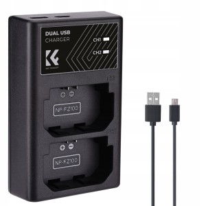 Podwójna Ładowarka USB do NP-FZ100 Sony A7 A7R III A9 II A6600 K&F CONCEPT / KF28.0010