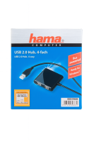 Hub Hama USB-2.0, 4 porty 480Mbit/s