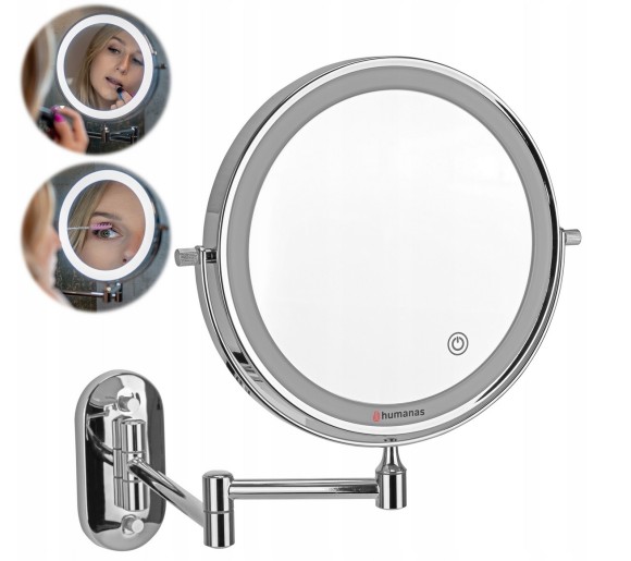 Lustro łazienkowe Humanas HS-BM01 z podświetleniem LED - srebrne