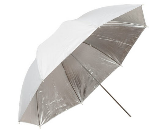 Parasolka odbijająca (refleksyjna) 110 cm SREBRNO-BIAŁA