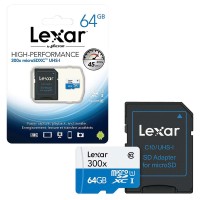  Karta pamięci Lexar 64GB MicroSDXC UHS-I 300x 45mb/s + adapter SD