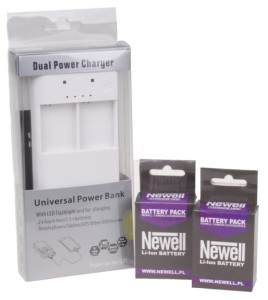 NEWELL Ładowarka/Power Bank Dual Power GP3 do GOPRO Hero3/3+ biała + akumulatorki Newell AHDBT-301