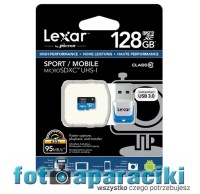 Karta pamięci Lexar 128GB MicroSDXC UHS-I 633x 95MB/s + czytnik USB 3.0 Full HD i 4K