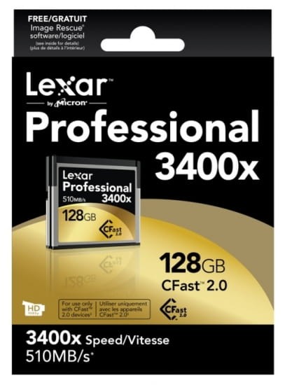Karta pamięci Lexar CFast 2.0 128GB 3400x 510MB/s