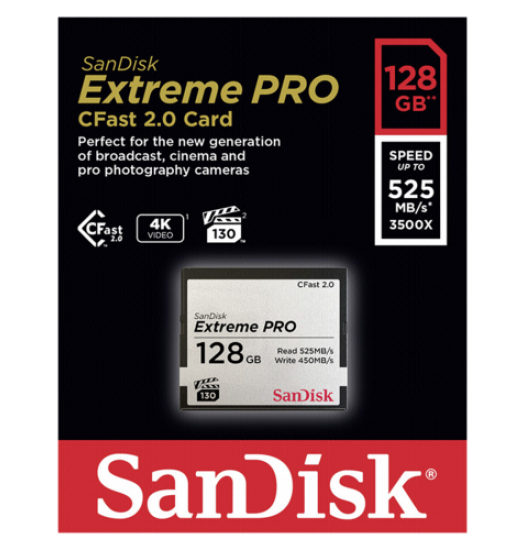 Karta pamięci Sandisk CFast 2.0 Extreme Pro 128GB 525MB/s