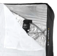 Softbox parasolkowy Powerlux 70x70 Set z gridem do lamp aparatowych - reporterski