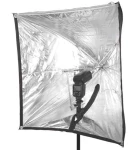 Softbox parasolkowy Powerlux 45x45 do lamp aparatowych - reporterski