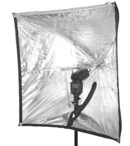 Softbox parasolkowy Powerlux 45x45 do lamp aparatowych - reporterski