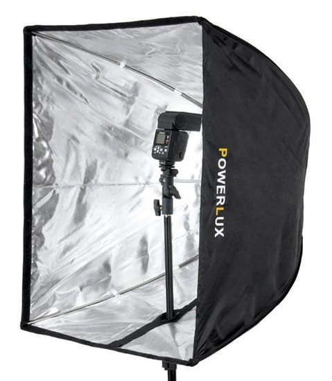 Softbox parasolkowy Powerlux 70x70  + uchwyt reporterski 