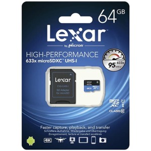 Karta pamięci Lexar 64GB MicroSDXC UHS-I 633x 95MB/s + czytnik SD