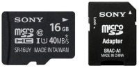 Karta pamięci Sony microSDHC 16 GB 40MB/s UHS-I C10 U1 + adapter