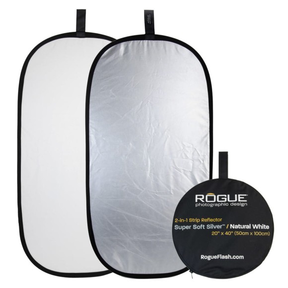Blenda Rogue 2w1 srebrno-biała 50x100cm 20x40"