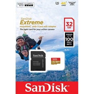 Karta pamięci Sandisk EXTREME microSDHC 32 GB 100/60 MB/s A1 C10 V30 UHS-I U3
