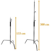 Statyw oświetleniowy boom amortyzacja 140-300 cm 16mm + gwint 1/4, 3/8 cala