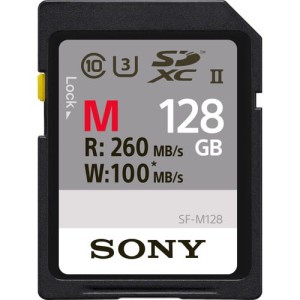 Karta pamięci Sony SD SDHC UHS-II 128 GB z serii M (U3) R: 260 MB/s W: 100 MB/s