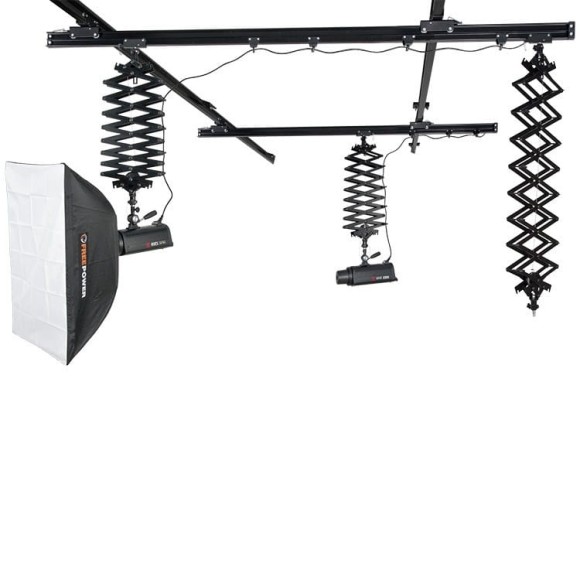 Sufitowy system zawieszania lamp FreePower (3 pantografy, do 15Kg)