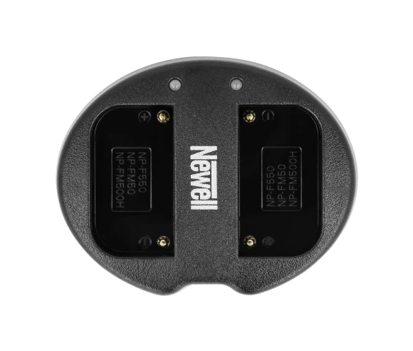 Zestaw ładowarka dwukanałowa Newell SDC-USB i dwa akumulatory NP-F570 do monitorów podglądowych i lamp LED