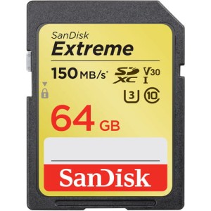 Karta pamięci Sandisk Extreme 64GB SDXC 150MB/s UHS-I U3 V30 4K (SDSDXV6-064G-GNCIN)
