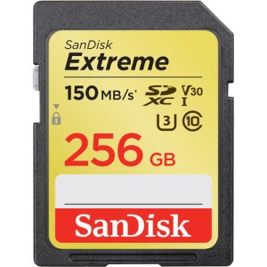 Karta pamięci Sandisk SDXC EXTREME 256GB 150MB/s V30 UHS-I U3 (SDSDXV5-256G-GNCIN)