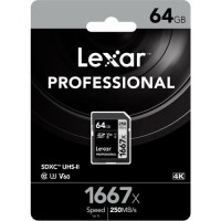 Karta Lexar SDXC Professional 64GB 250MB/s V60 1667x 4K