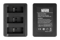 Ładowarka trójkanałowa Newell SDC-USB do akumulatorów AABAT-001 do GoPro Hero5 / Hero6 / Hero7
