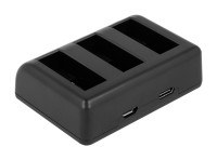 Ładowarka trójkanałowa Newell SDC-USB do akumulatorów AABAT-001 do GoPro Hero5 / Hero6 / Hero7