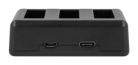 Ładowarka trójkanałowa Newell SDC-USB do akumulatorów AABAT-001 do GoPro Hero5 / Hero6 / Hero7