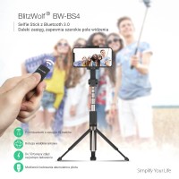 Selfie Stick statyw 3w1 BlitzWolf BW-BS4 różowy