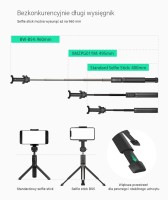 Selfie Stick statyw 3w1 BlitzWolf BW-BS4 różowy